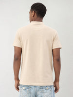 True Religion Men Beige Solid Regular Fit Pure Cotton Polo T-Shirt