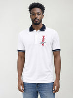 True Religion Men White Solid Regular Fit Pure Cotton Polo T-Shirt