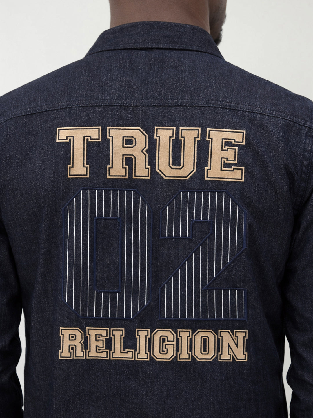 True Religion Men Blue Colorblock Regular Fit Pure Cotton Shirt