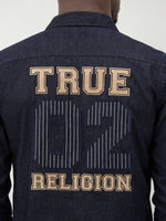 True Religion Men Blue Colorblock Regular Fit Pure Cotton Shirt
