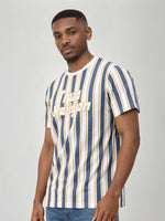 True Religion Men Multicolor Striped Regular Fit Pure Cotton T-Shirt