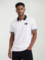 True Religion Men White Solid Regular Fit Polo T-Shirt