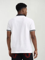 True Religion Men White Solid Regular Fit Polo T-Shirt