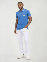 True Religion Men Blue Solid Regular Fit Polo T-Shirt