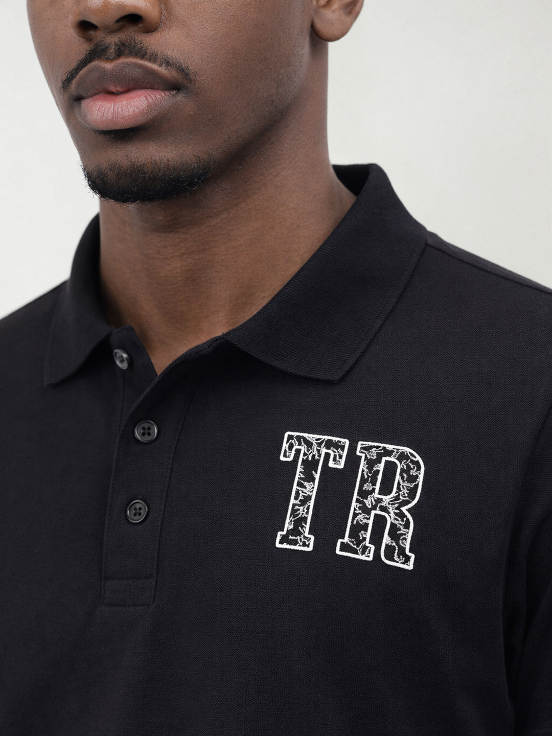 True Religion Men Black Solid Regular Fit Polo T-Shirt