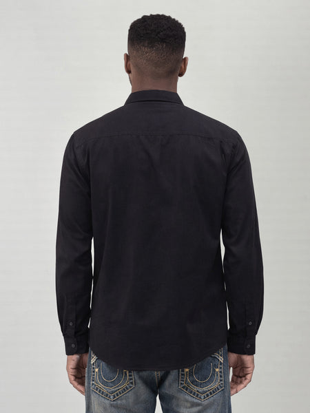 True Religion Men Black Embroidered Regular Fit Shirt
