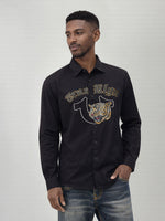 True Religion Men Black Embroidered Regular Fit Shirt
