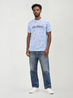 True Religion Men Blue Printed Regular Fit T-Shirt