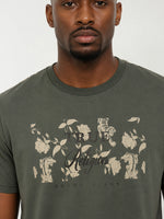 True Religion Men Green Printed Regular Fit T-Shirt