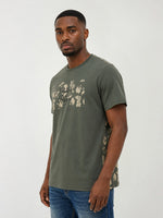True Religion Men Green Printed Regular Fit T-Shirt
