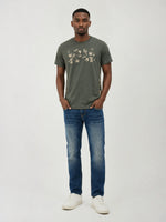 True Religion Men Green Printed Regular Fit T-Shirt