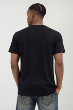 True Religion Men Black Solid Regular Fit T-Shirt