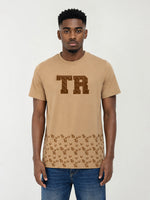 True Religion Men Khaki Printed Regular Fit T-Shirt