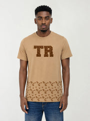 True Religion Men Khaki Printed Regular Fit T-Shirt