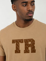 True Religion Men Khaki Printed Regular Fit T-Shirt