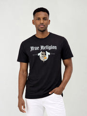 True Religion Men Black Solid Regular Fit T-Shirt