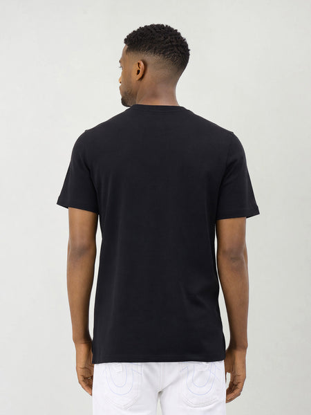 True Religion Men Black Solid Regular Fit T-Shirt