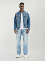 True Religion Men Blue Solid Bootcut Fit SN Billy Jeans