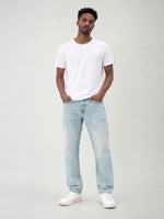 True Religion Men Blue Solid Straight Fit Big T Ricky Jeans