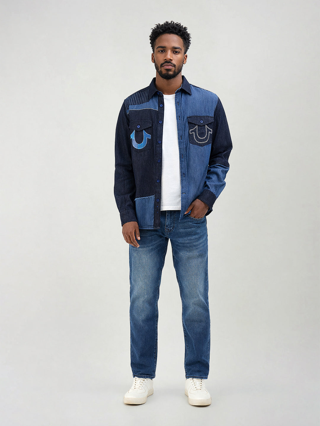 True Religion Men Blue Solid Slim Fit Geno Jeans