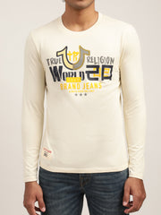 True Religion Off White Logo Regular Fit Tshirt