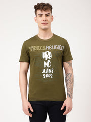 True Religion Martini Olive Printed Regular Fit Tshirt