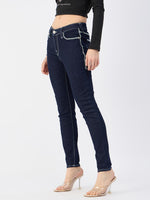 True Religion Womens SN Jennie Skinny Fit Blue Mid Rise Jeans