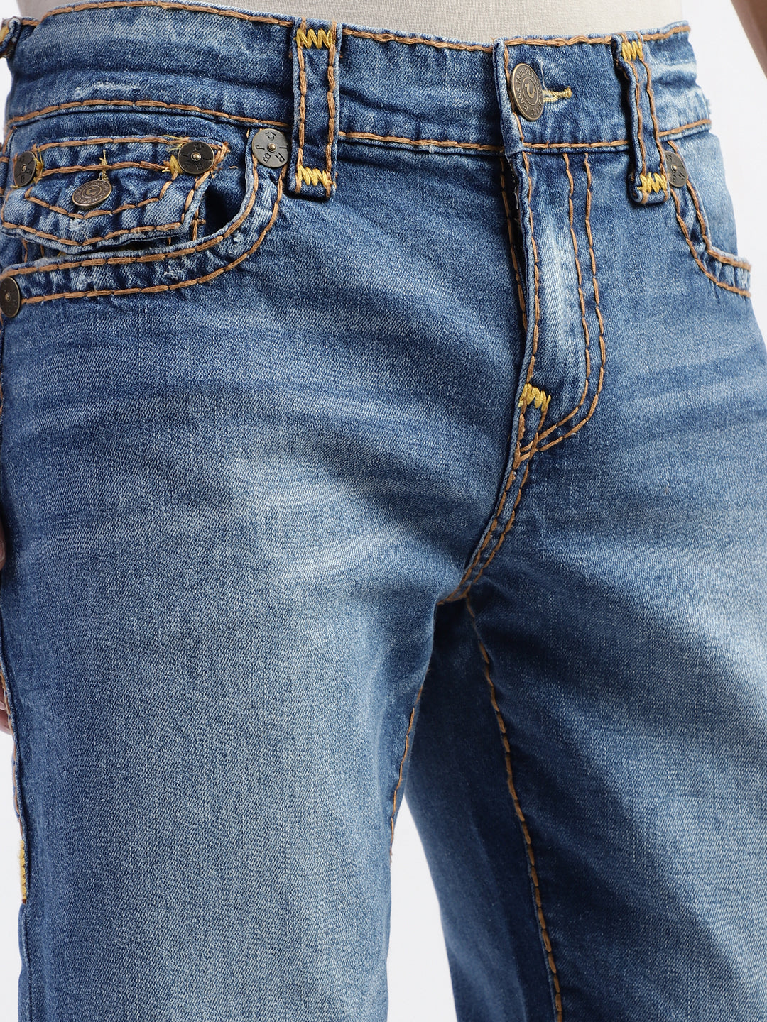Men super t ricky straight fit medium wash jeans