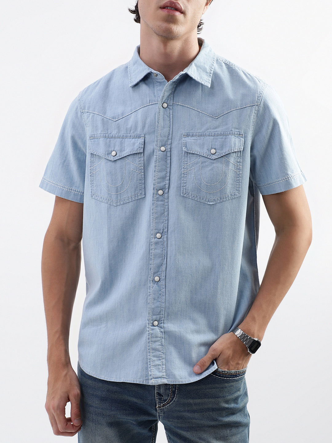 Blue regular fit shirt