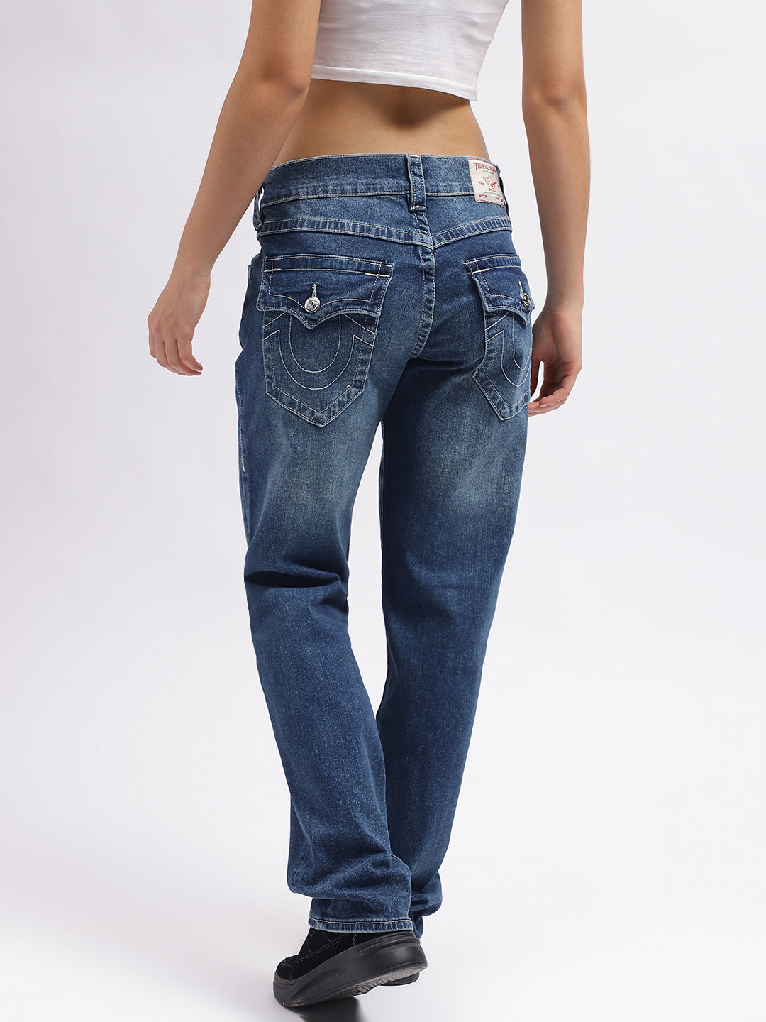 Womens sn ricky relax straight fit blue mid rise jeans