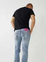 True Religion Mens Super T Rocco Slim Fit Blue Mid Rise Jeans