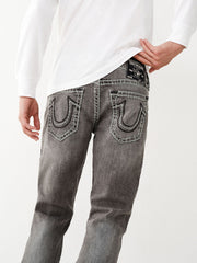 True Religion Mens Super T Geno Skinny Fit Grey Mid Rise Jeans
