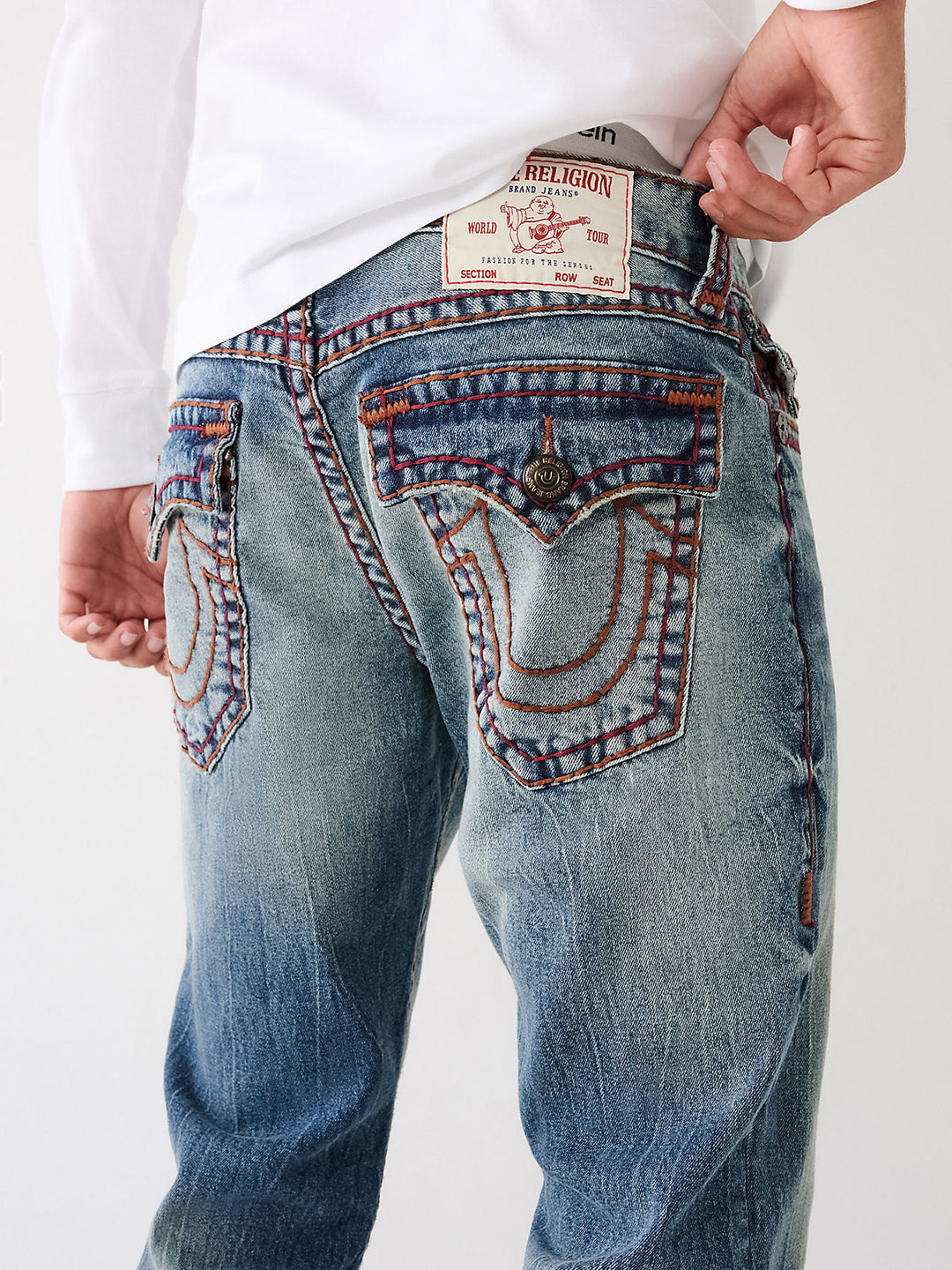 Men super t ricky straight fit medium wash jeans