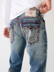 True Religion Men Super T Ricky Straight Fit Medium Wash Jeans