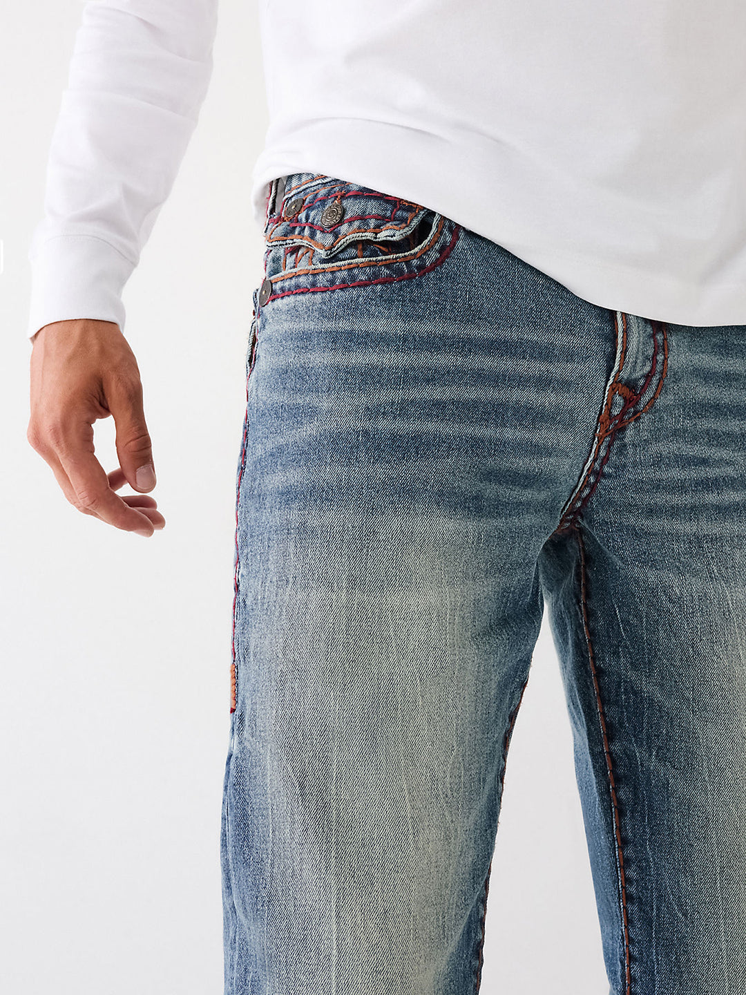 Men super t ricky straight fit medium wash jeans