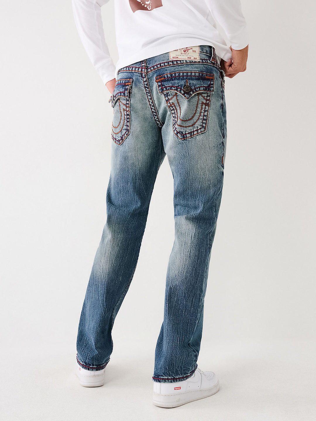 Men super t ricky straight fit medium wash jeans
