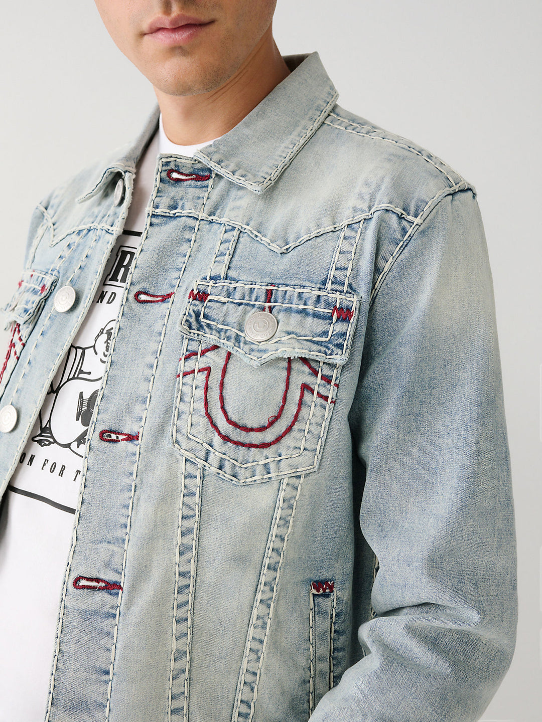True Religion Men Solid Full Sleeves Collar Jacket