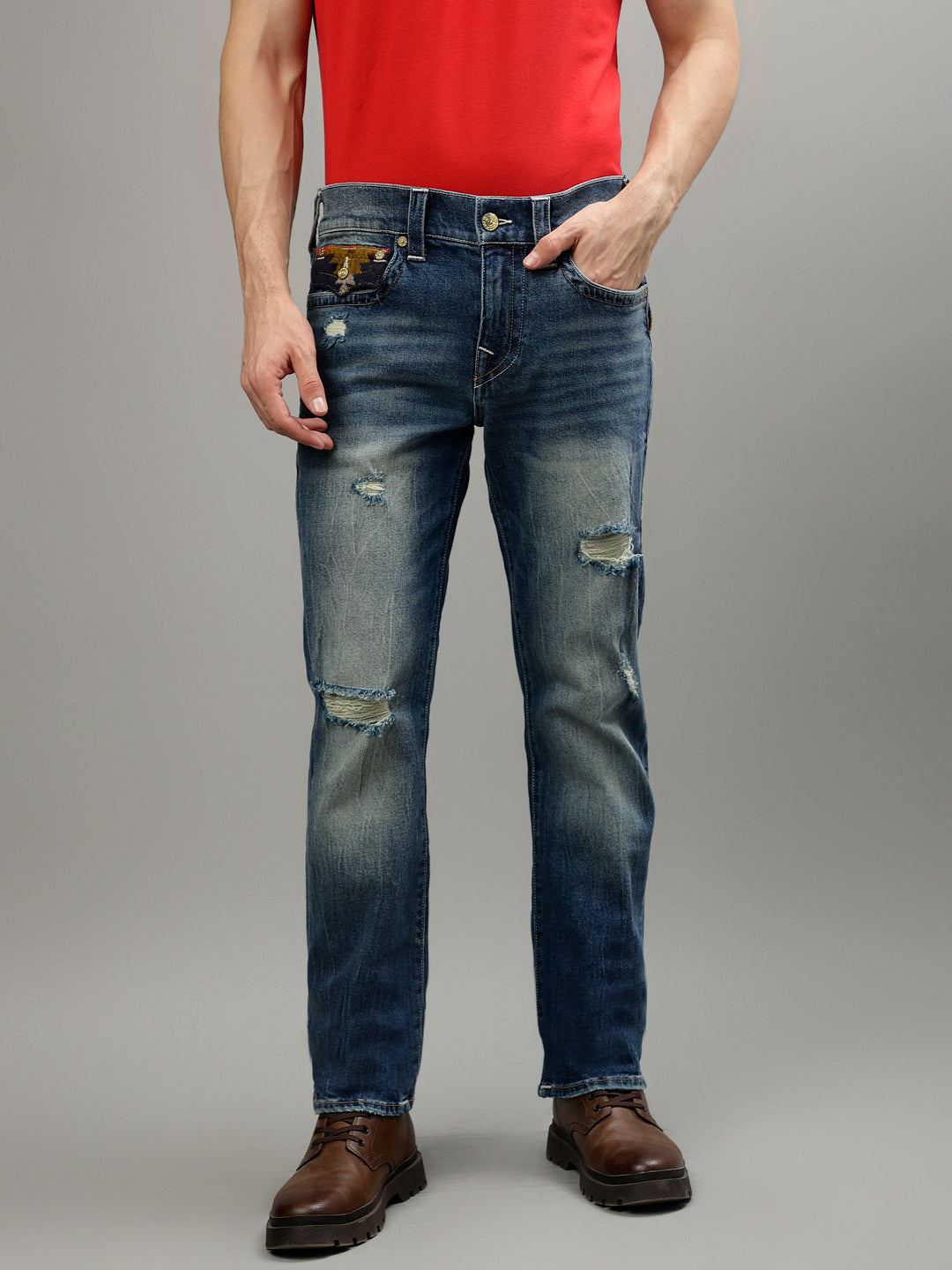 Men sn ricky straight fit medium wash jeans