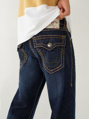 True Religion Men Super T Ricky Straight Fit Dark Wash Jeans