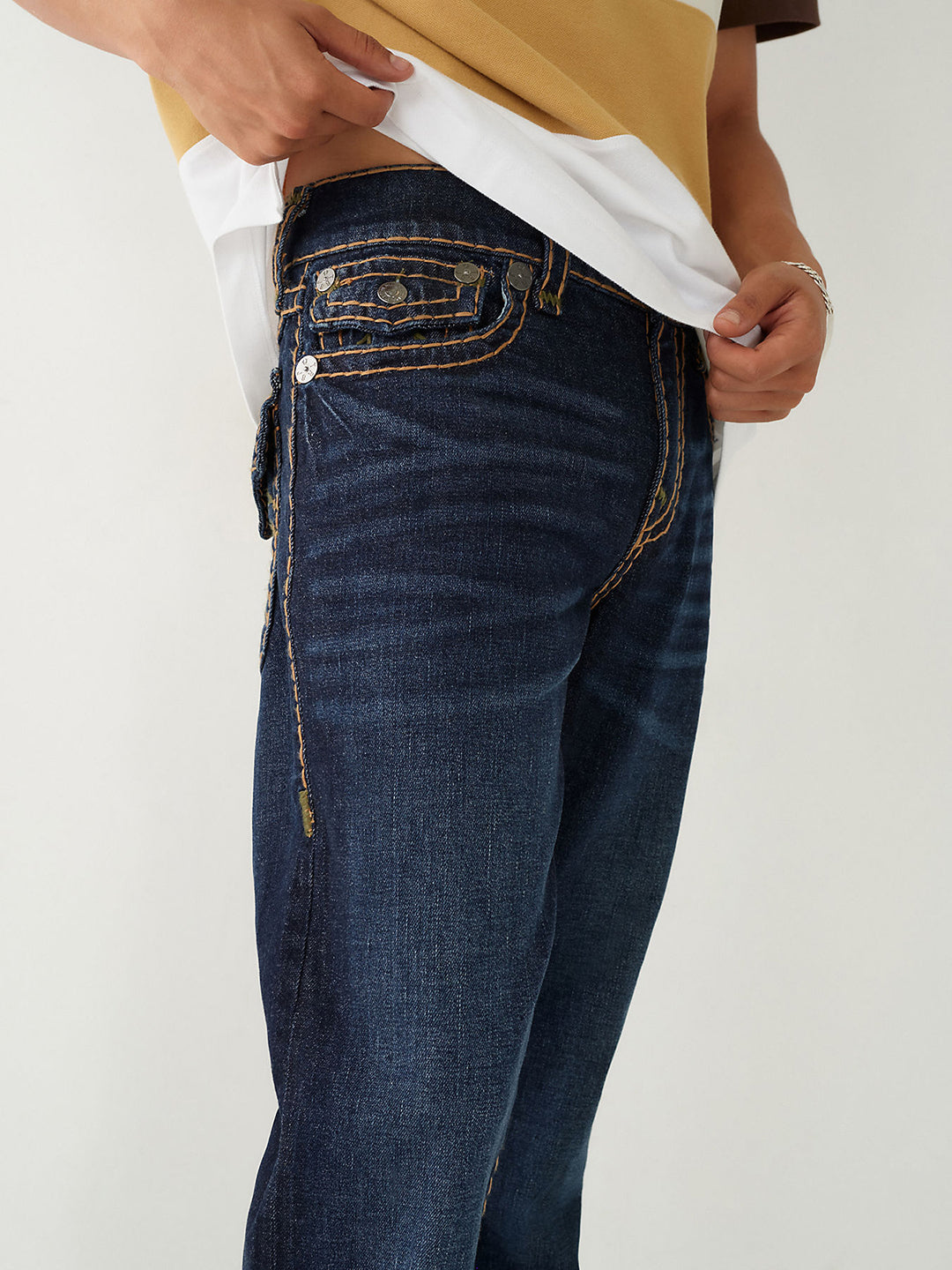 Men super t ricky straight fit dark wash jeans