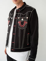True Religion Men Solid Full Sleeves Collar Jacket