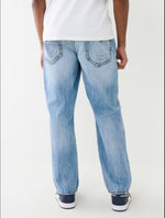 True Religion Men Super T Bobby Straight Oversized Fit Light Wash Jeans