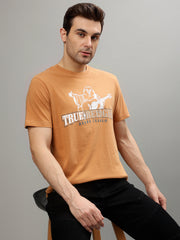 True Religion Orange Fashion Logo Regular Fit Tshirt