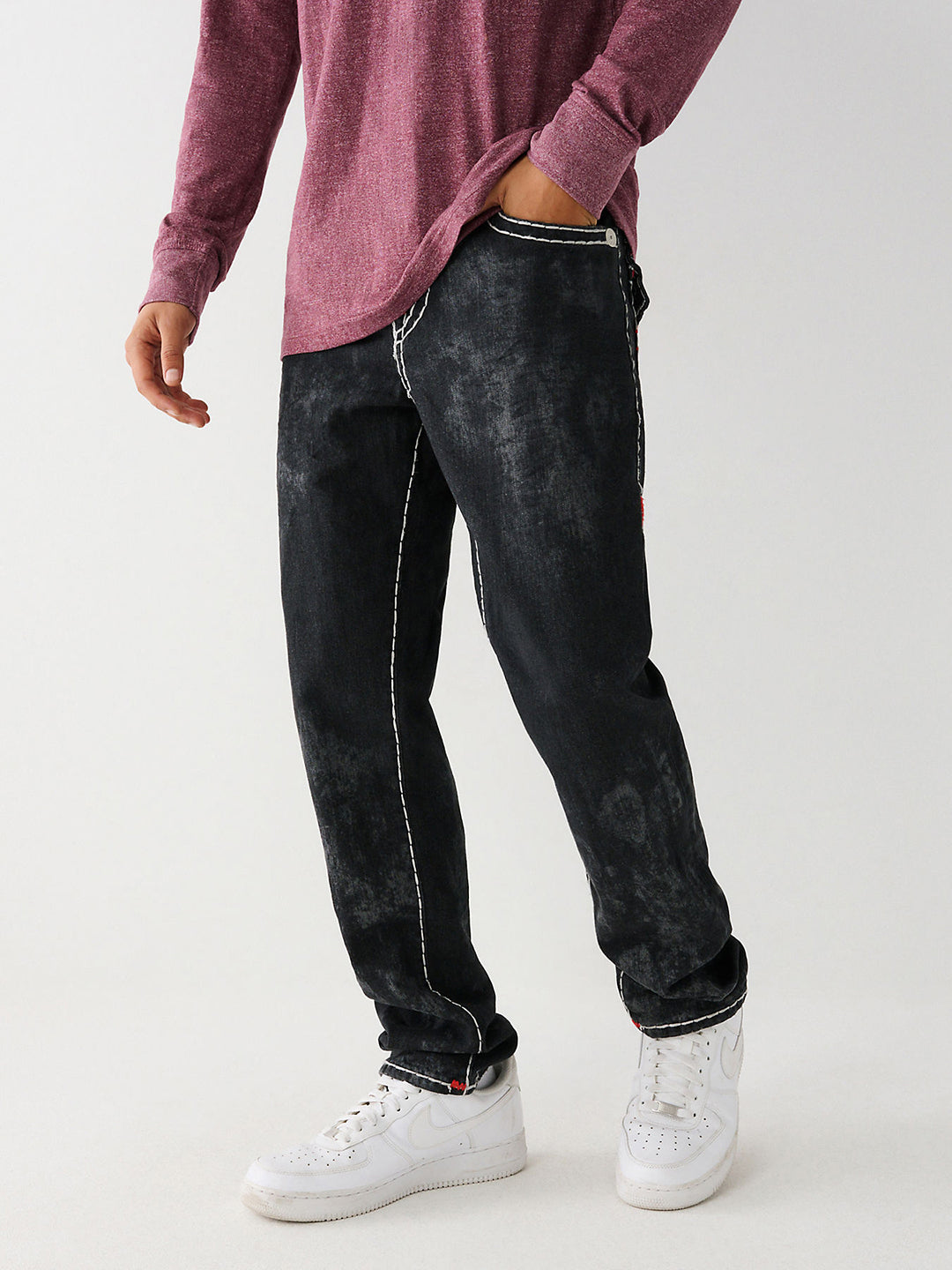 True Religion Men Solid Skinny Fit Jeans