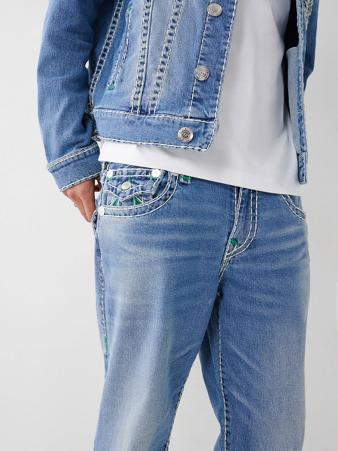 True Religion Men Faded Straight Fit Jeans