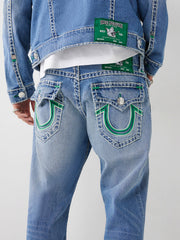 True Religion Men Super T Ricky Straight Fit Light Wash Jeans