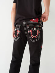 True Religion Men Super T Ricky Straight Fit Pure Cotton Mid Rise Jeans