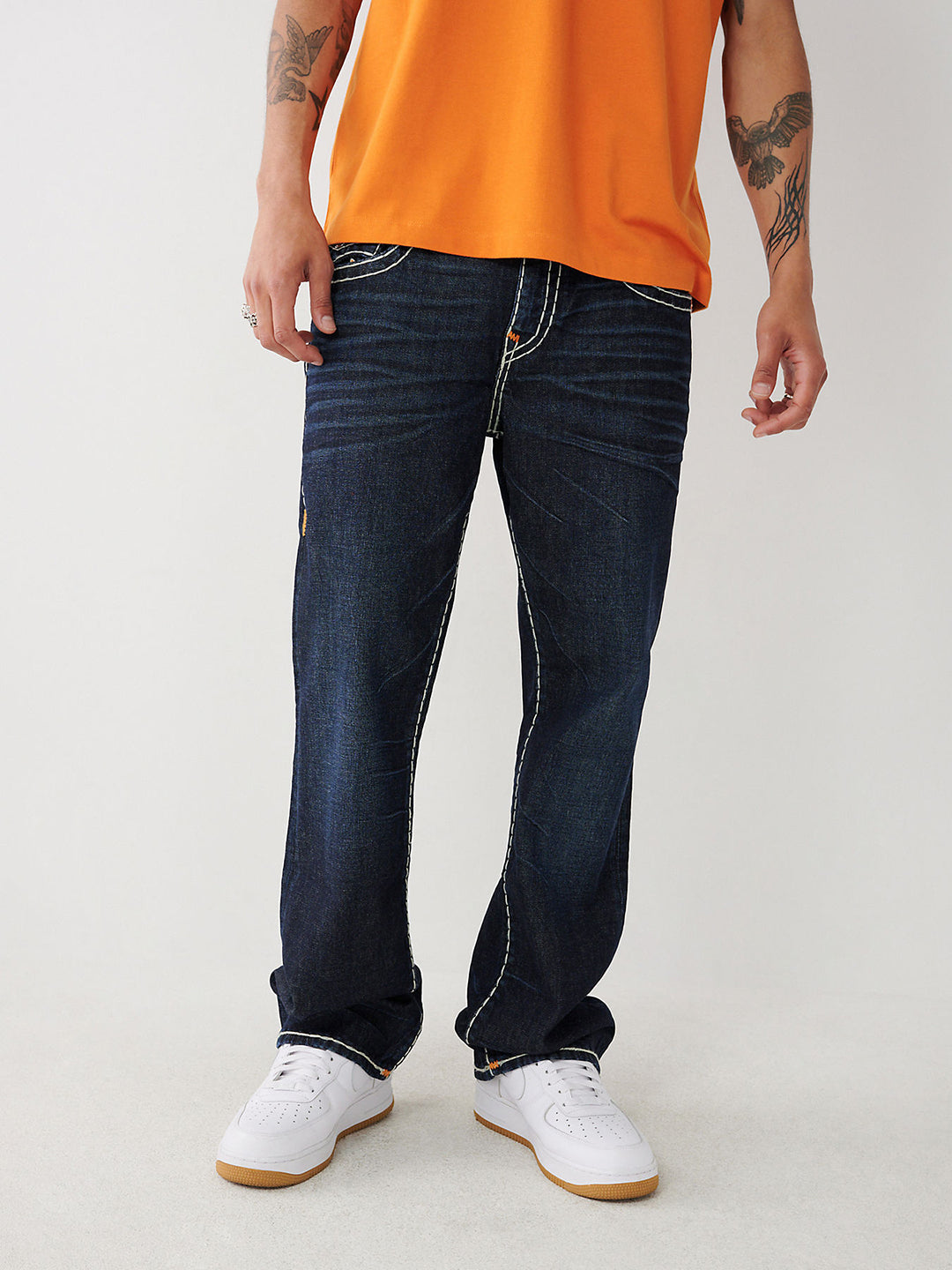 True Religion Men Solid Regular Fit Jeans