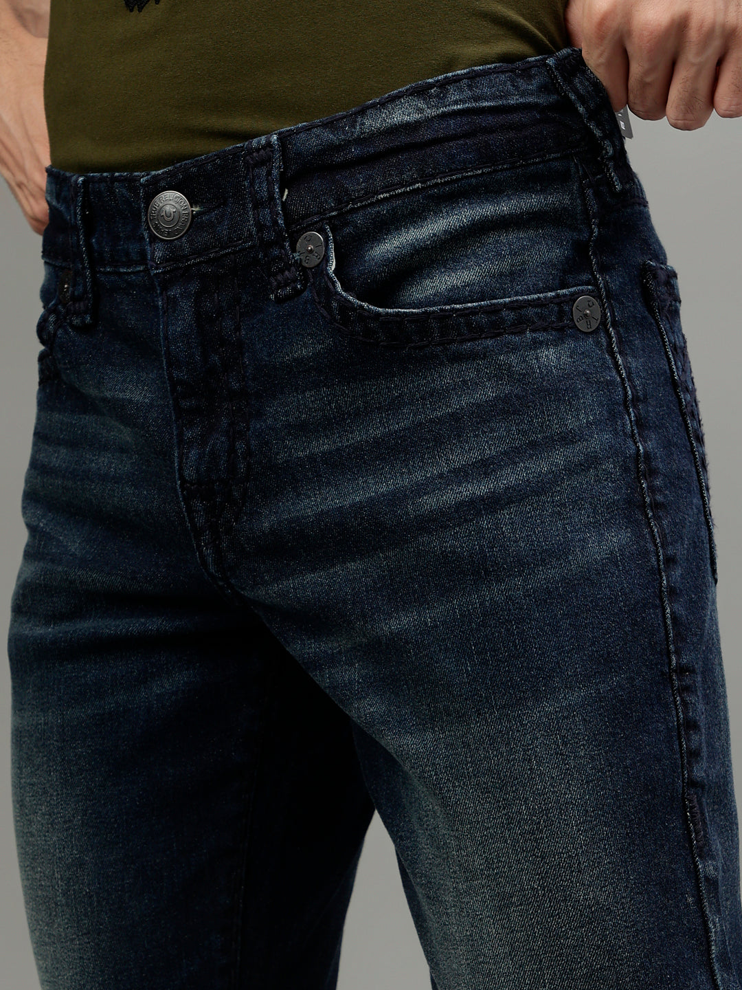 Men super t geno skinny fit dark wash jeans