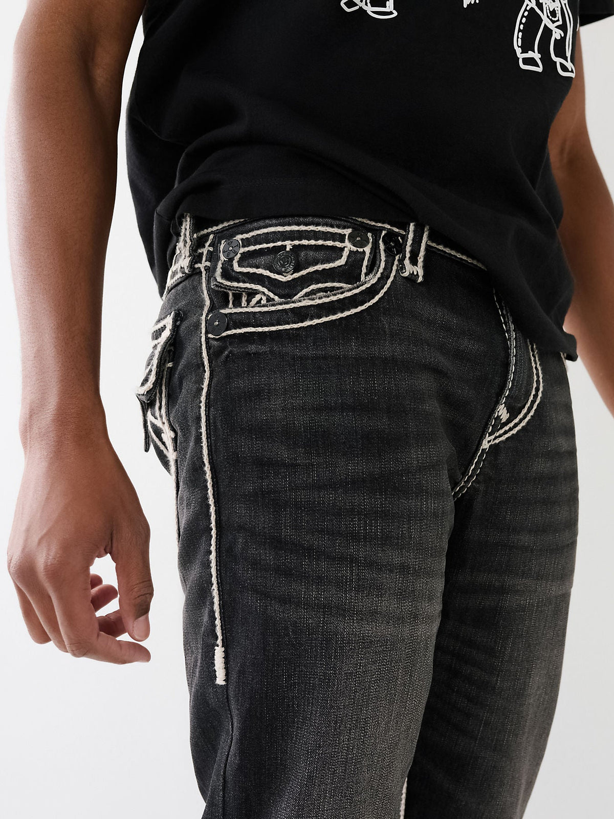 True Religion Men Grey Non Stretchable Straight Fit Jeans